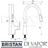 Bristan Gallery Pro Glide Professional Sink Mixer Dimensions